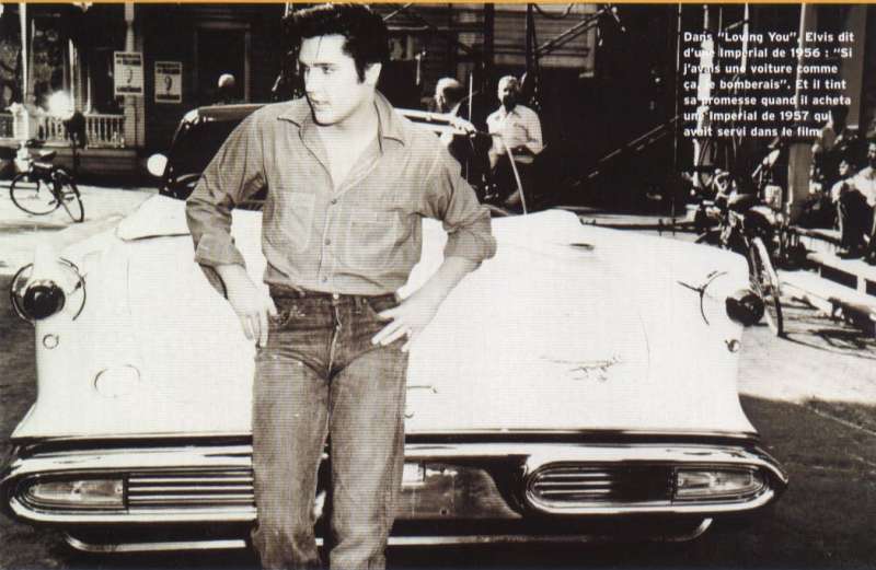 Elvis et son cabriolet 1957 (achet� apr�s le tournage de "loving you")